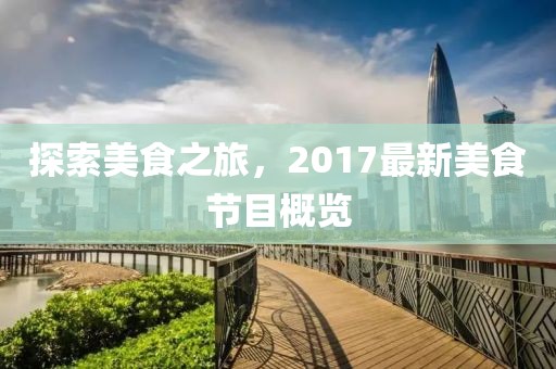 探索美食之旅，2017最新美食節(jié)目概覽