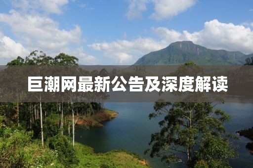 巨潮網(wǎng)最新公告及深度解讀