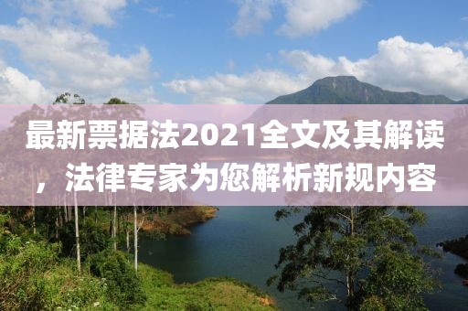最新票據(jù)法2021全文及其解讀，法律專家為您解析新規(guī)內(nèi)容