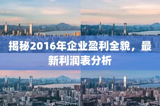 揭秘2016年企業(yè)盈利全貌，最新利潤表分析