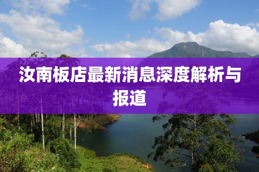 汝南板店最新消息深度解析與報道