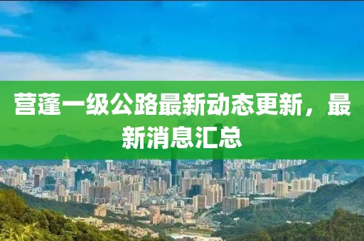 營蓬一級公路最新動態(tài)更新，最新消息匯總