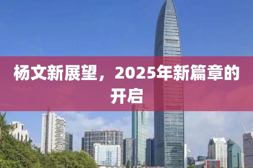 楊文新展望，2025年新篇章的開啟