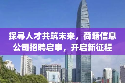 探尋人才共筑未來，荷塘信息公司招聘啟事，開啟新征程