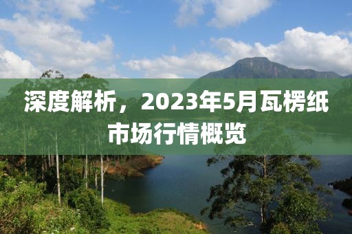 深度解析，2023年5月瓦楞紙市場(chǎng)行情概覽