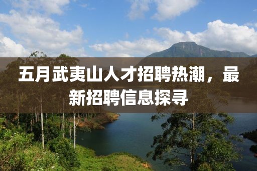 五月武夷山人才招聘熱潮，最新招聘信息探尋