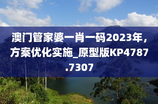 澳門管家婆一肖一碼2023年，方案優(yōu)化實施_原型版KP4787.7307