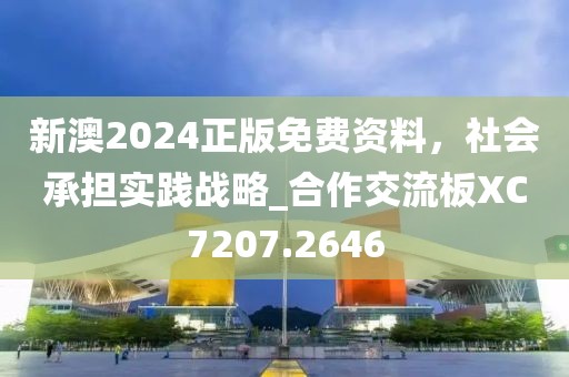 新澳2024正版免費資料，社會承擔實踐戰(zhàn)略_合作交流板XC7207.2646