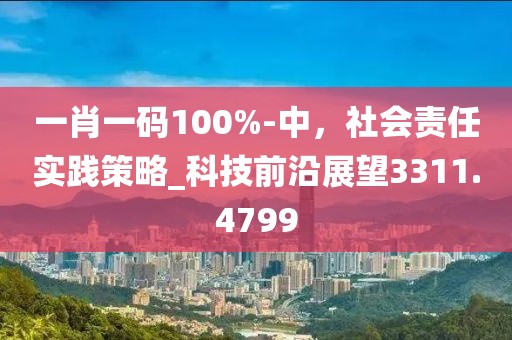 一肖一碼100%-中，社會(huì)責(zé)任實(shí)踐策略_科技前沿展望3311.4799