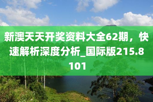 新澳天天開獎資料大全62期，快速解析深度分析_國際版215.8101