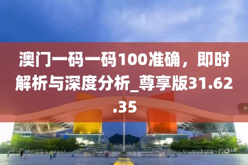 澳門一碼一碼100準確，即時解析與深度分析_尊享版31.62.35